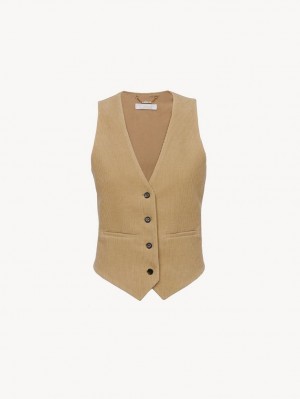 Chloe Classic Vest Puku Beige | CHE-SR14069