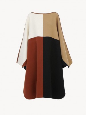 Chloe Color-block Poncho Takit Monivärinen | CHE-SR13803