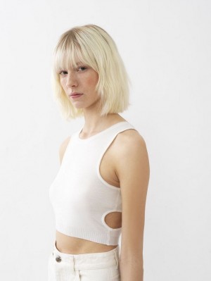 Chloe Cropped Neuleet Valkoinen | CHE-SR13938