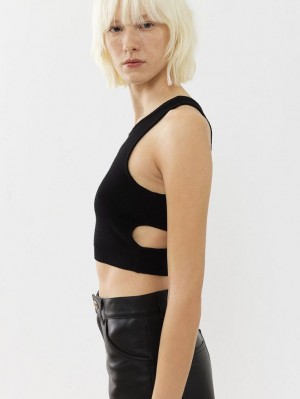 Chloe Cropped Topit Mustat | CHE-SR13882