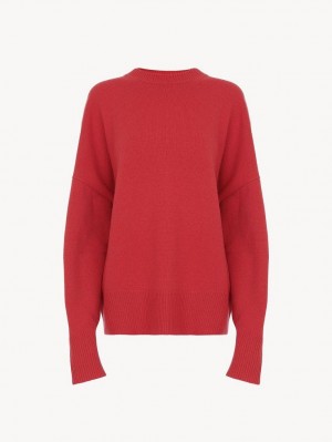 Chloe Generous Crew-neck Neuleet Pinkki | CHE-SR13954