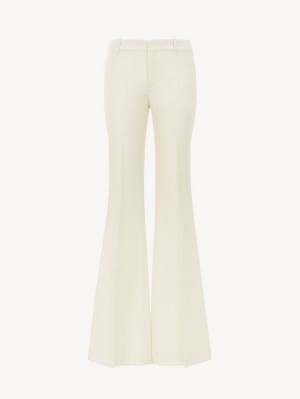 Chloe High-waisted Flare Housut Valkoinen | CHE-SR14016