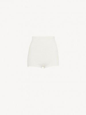 Chloe High-waisted Mini Shorts Neuleet Valkoinen | CHE-SR13923