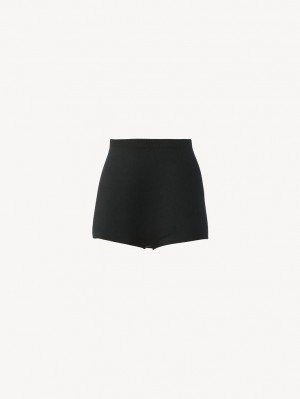 Chloe High-waisted Mini Shortsit Mustat | CHE-SR14007