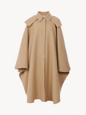 Chloe Hupullinen Cape Takit Beige | CHE-SR13821