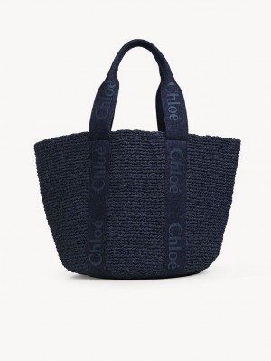 Chloe Large Woody Basket Kangaskassit Sininen | CHE-SR13289