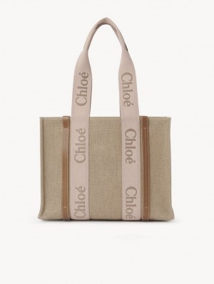 Chloe Medium Woody Kangaskassit Beige | CHE-SR13385