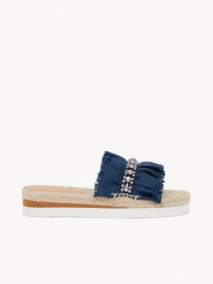 Chloe Mollie Espadrille Ballerinat Syvä Sininen | CHE-SR14807