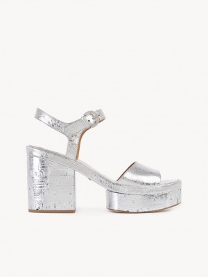 Chloe Odina High-heel Sandaalit Hopea | CHE-SR14165