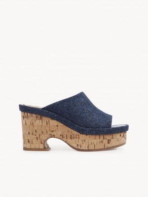 Chloe Oli Platform Mule Sininen | CHE-SR14134