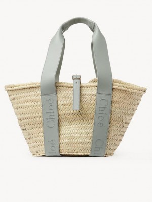 Chloe Sense Medium Basket Kangaskassit Vihreä | CHE-SR13383