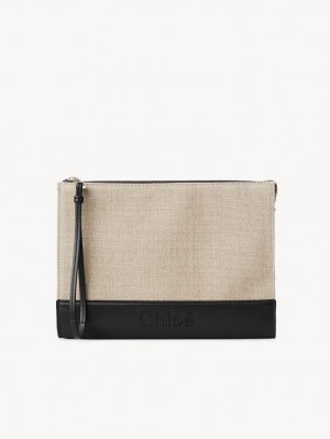 Chloe Sense Zippered Pouches Mustat | CHE-SR14328