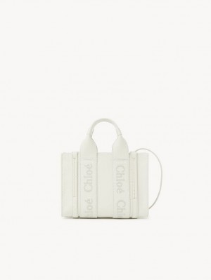 Chloe Woody Tote 1 Mini Laukut Valkoinen | CHE-SR13681