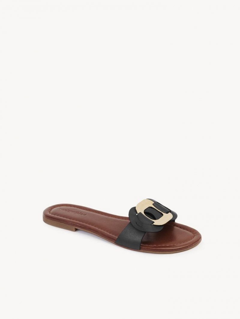 Chloe Chany Mule Ballerinat Mustat | CHE-SR14838