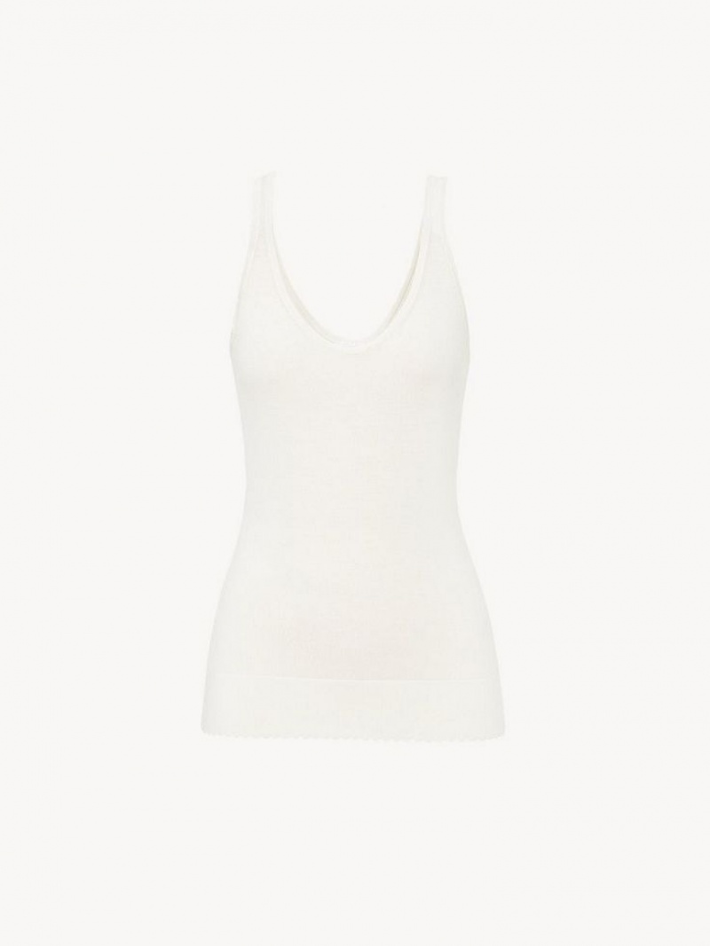 Chloe Classic Tank Topit Valkoinen | CHE-SR13873