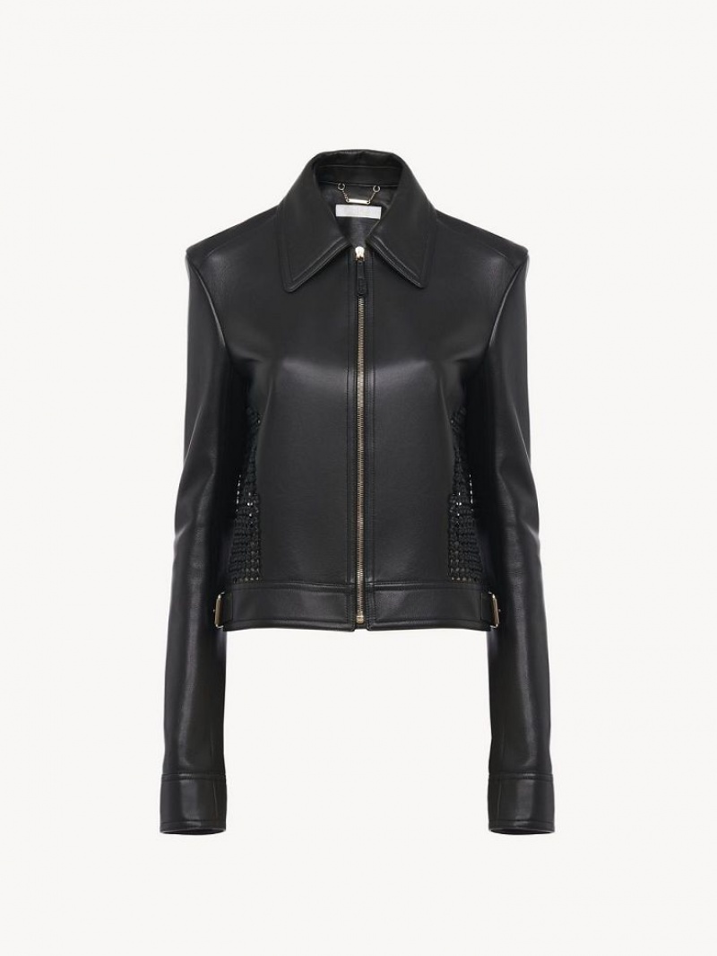 Chloe Cropped Jacket Leather Mustat | CHE-SR14113