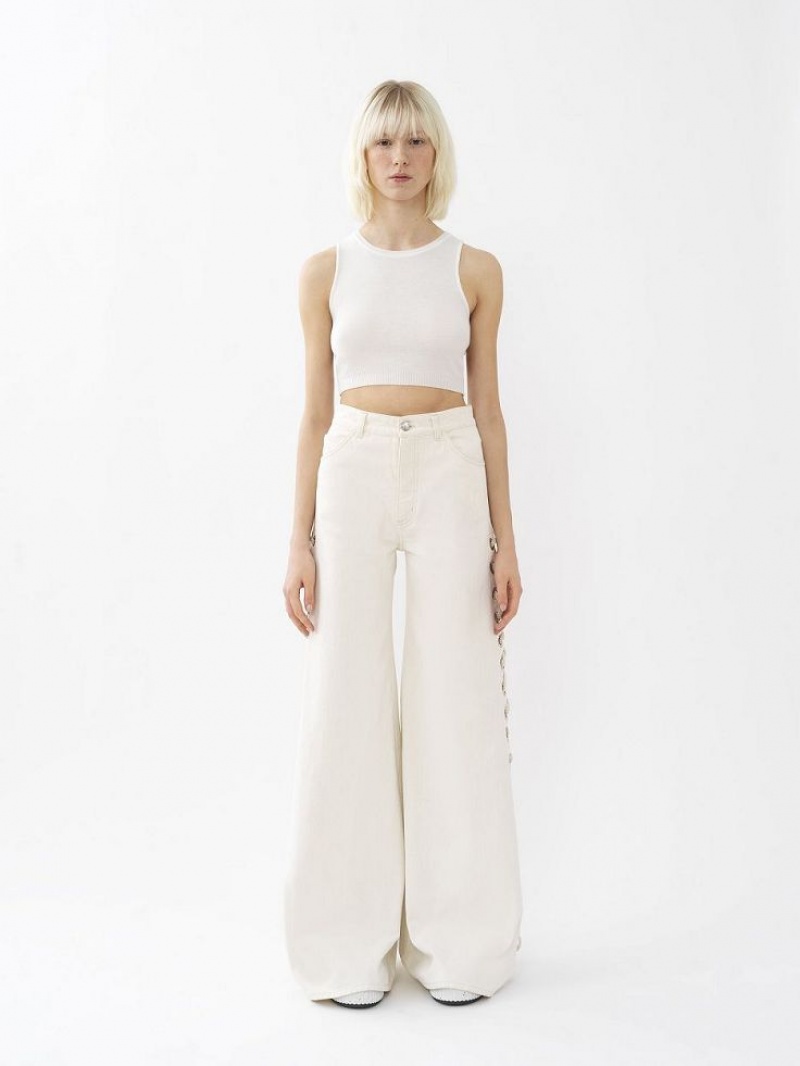 Chloe Cropped Neuleet Valkoinen | CHE-SR13938