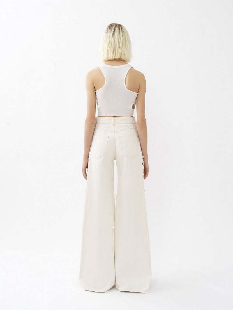 Chloe Cropped Neuleet Valkoinen | CHE-SR13938