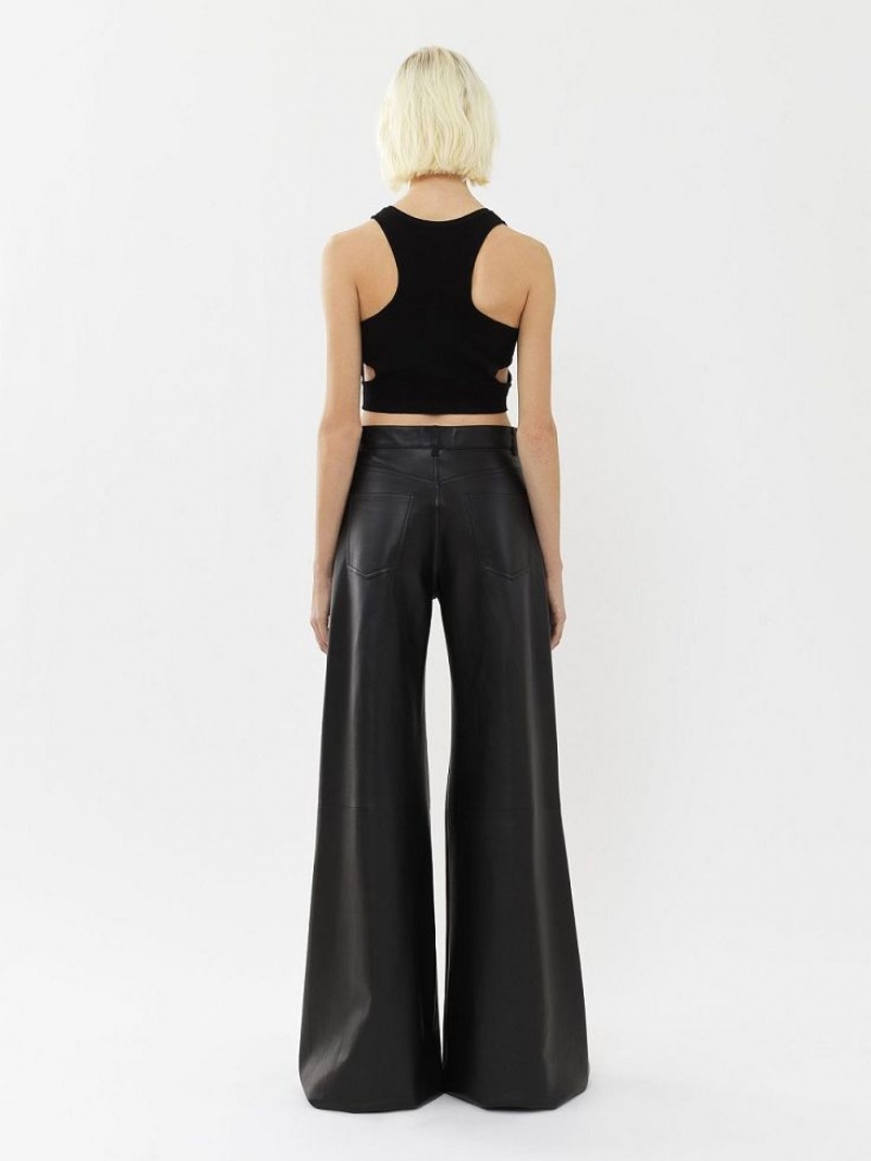 Chloe Cropped Topit Mustat | CHE-SR13882