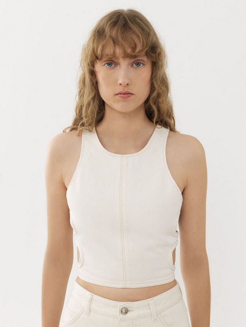 Chloe Cropped Topit Valkoinen | CHE-SR13880