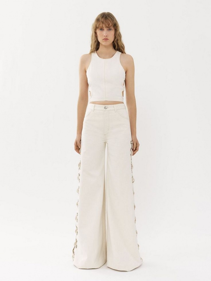 Chloe Cropped Topit Valkoinen | CHE-SR13880