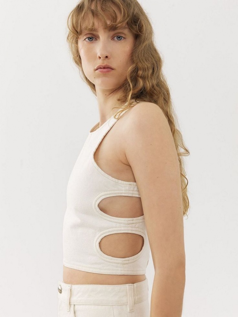 Chloe Cropped Topit Valkoinen | CHE-SR13880