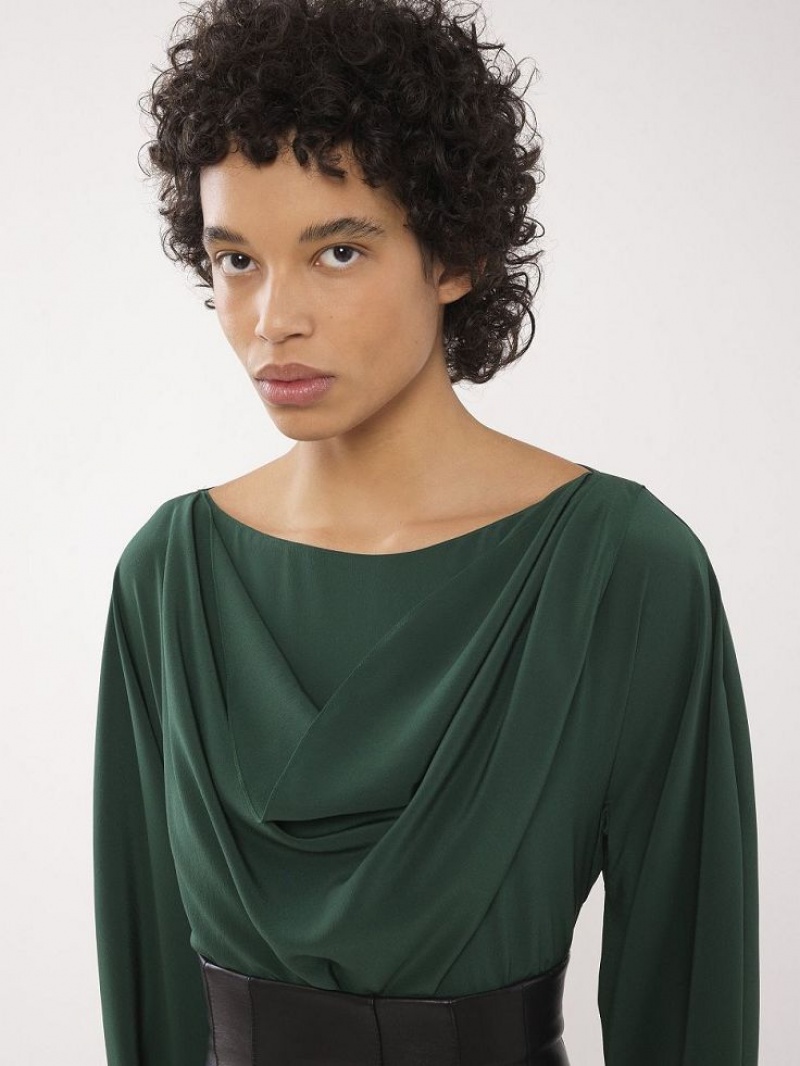 Chloe Draped Topit Syvä Vihreä | CHE-SR13905