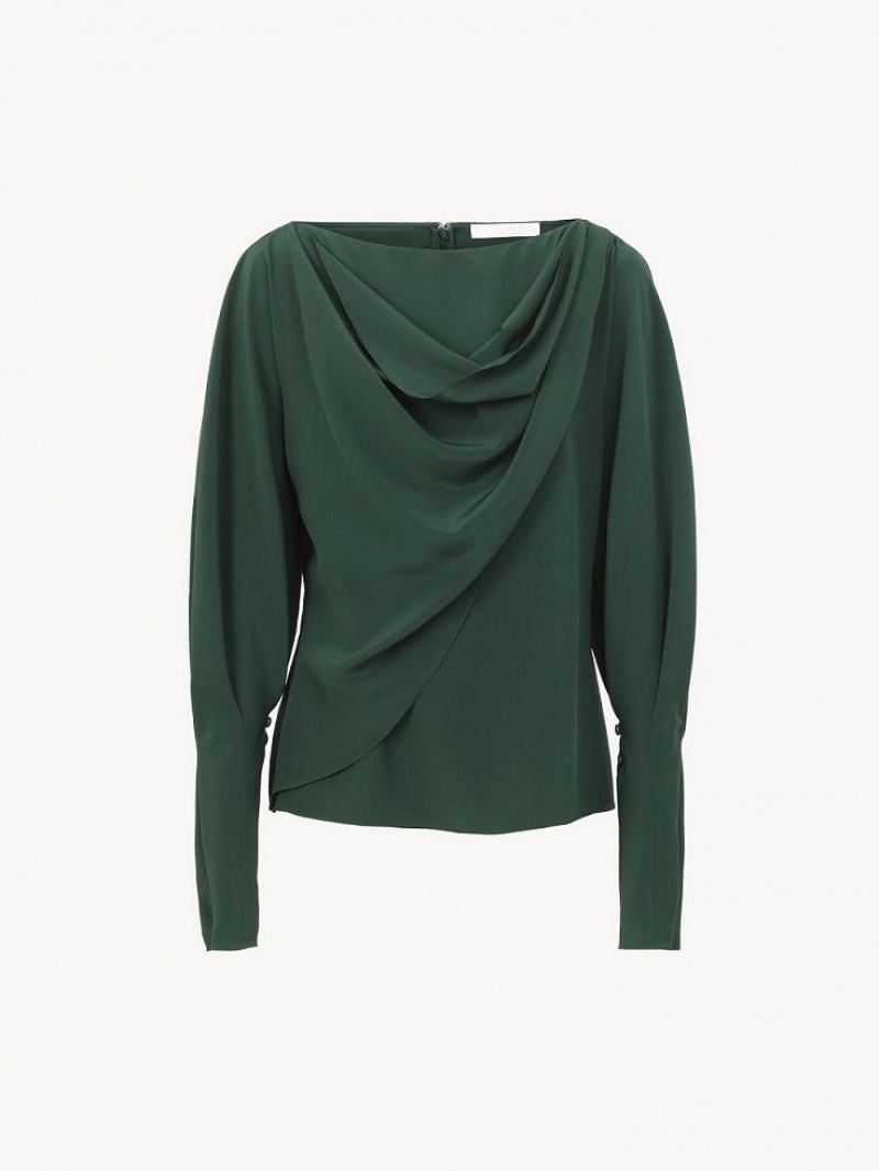 Chloe Draped Topit Syvä Vihreä | CHE-SR13905