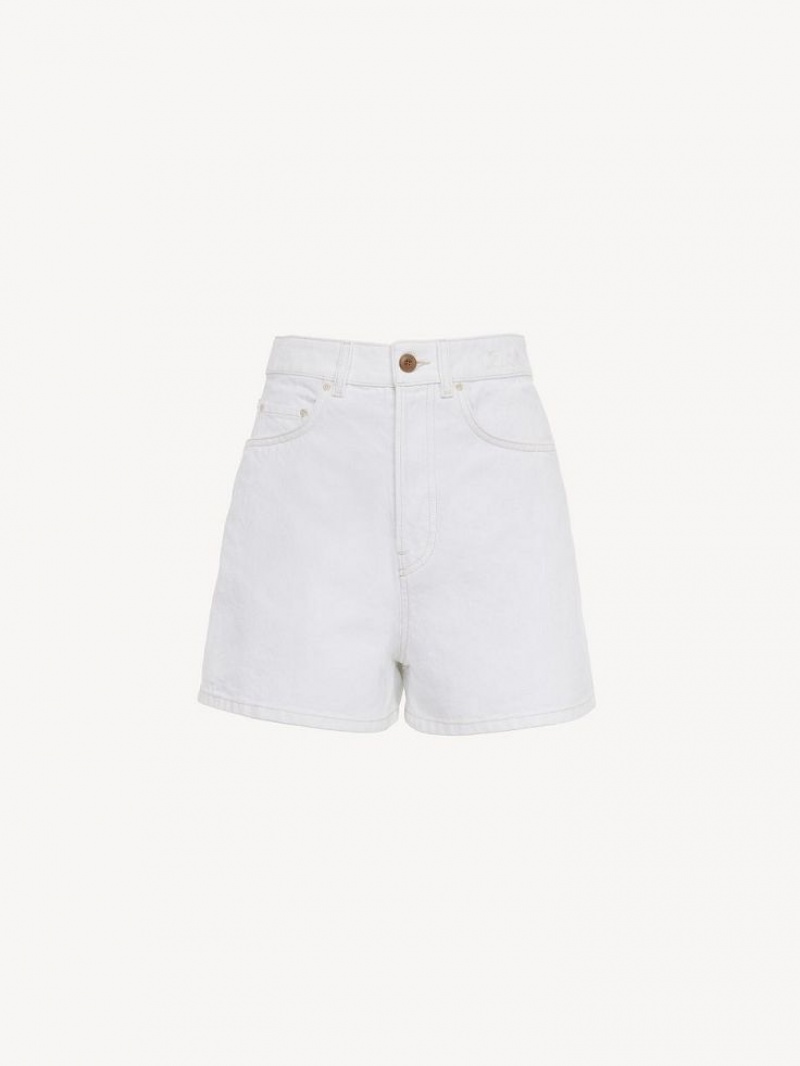 Chloe Dukuno Denim Shortsit Valkoinen | CHE-SR13978