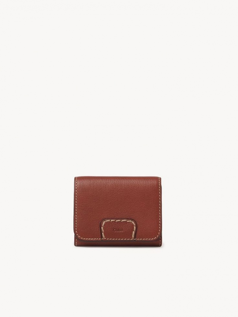 Chloe Edith Small Tri-fold Pieni lompakko Ruskea | CHE-SR14278