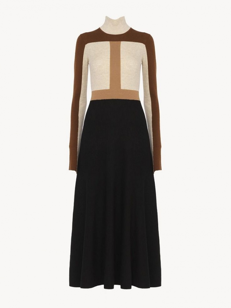 Chloe Flared Maxi Neuleet Monivärinen Ruskea | CHE-SR13946