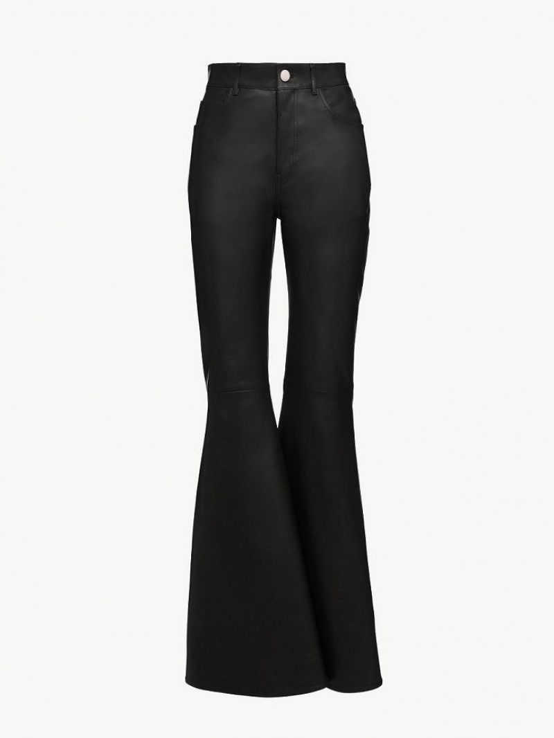 Chloe Flared Pants Leather Mustat | CHE-SR14114