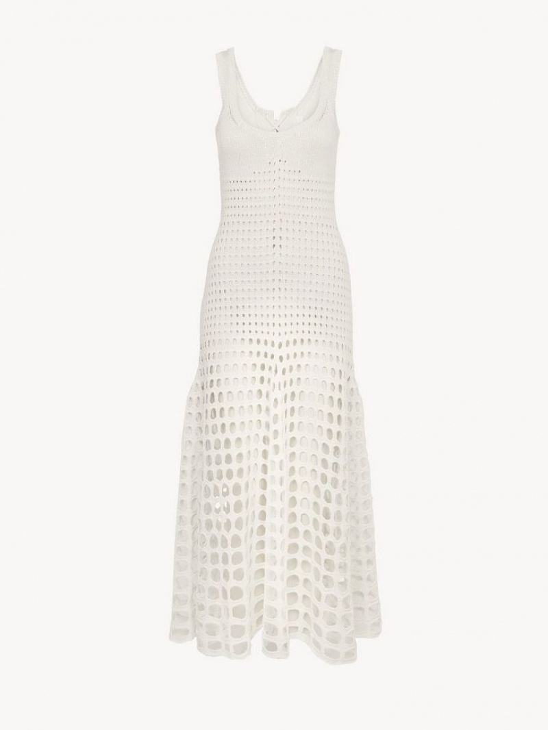 Chloe Flared Tank Neuleet Valkoinen | CHE-SR13929