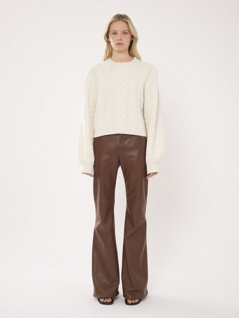 Chloe Generous Cable-knit Neuleet Valkoinen | CHE-SR13956