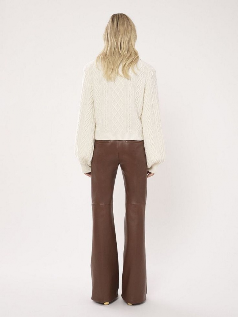 Chloe Generous Cable-knit Neuleet Valkoinen | CHE-SR13956