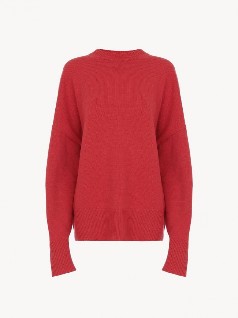 Chloe Generous Crew-neck Neuleet Pinkki | CHE-SR13954