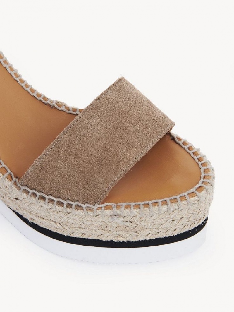 Chloe Glyn Espadrille Wedge Khaki | CHE-SR14816