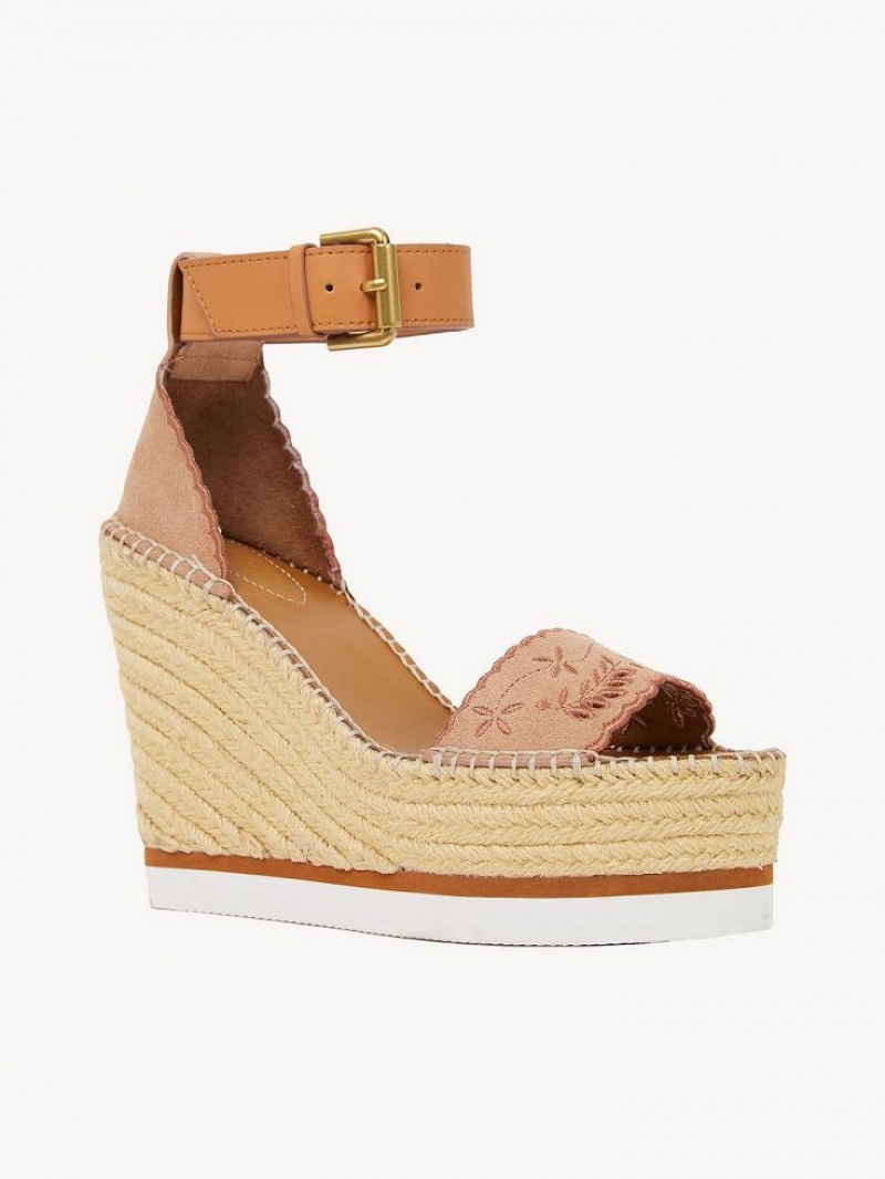 Chloe Glyn Espadrille Wedge Vaalean | CHE-SR14800