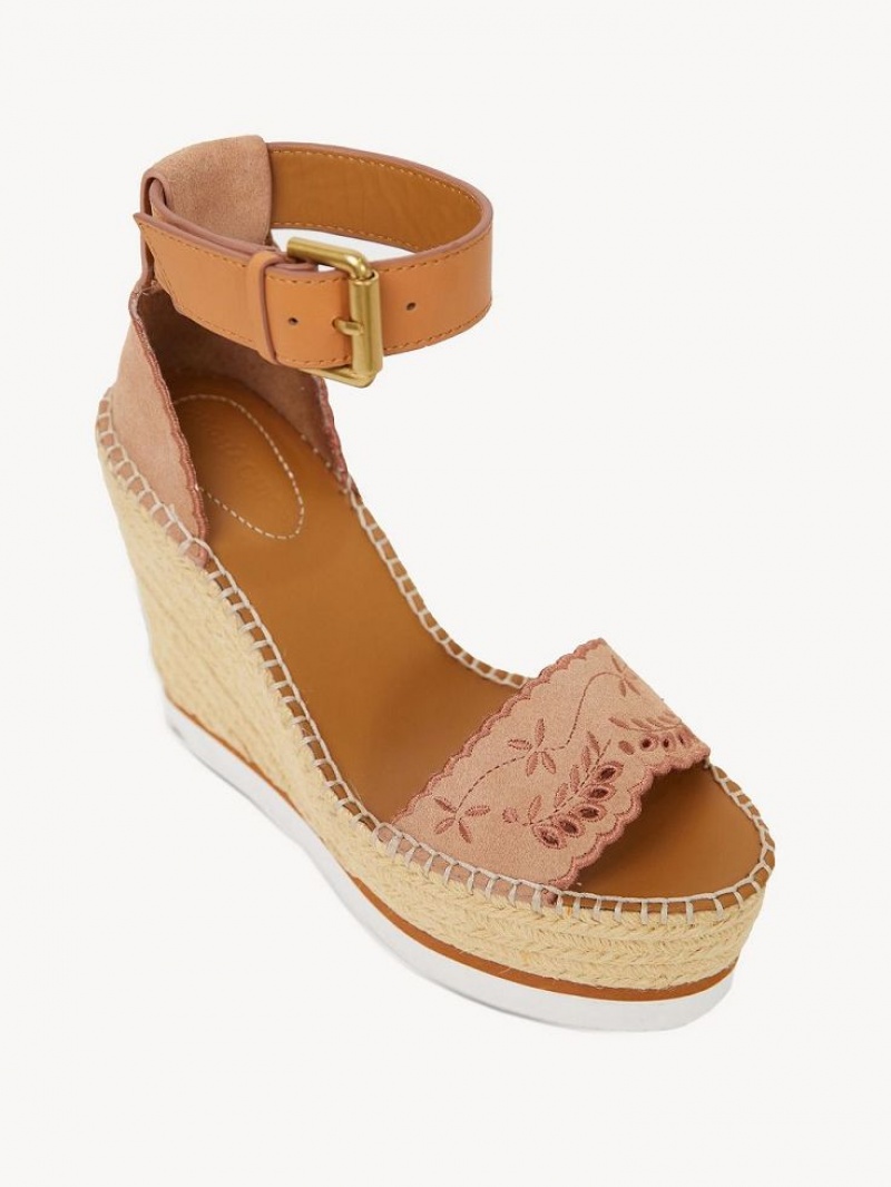 Chloe Glyn Espadrille Wedge Vaalean | CHE-SR14800