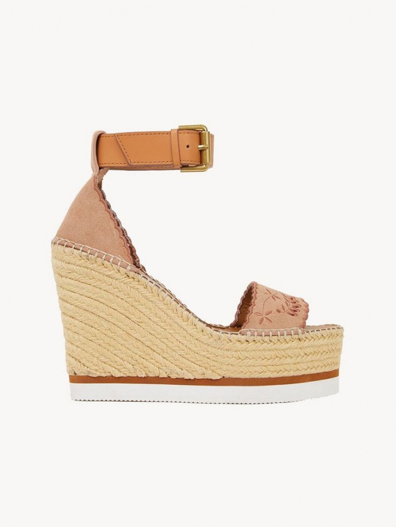 Chloe Glyn Espadrille Wedge Vaalean | CHE-SR14800