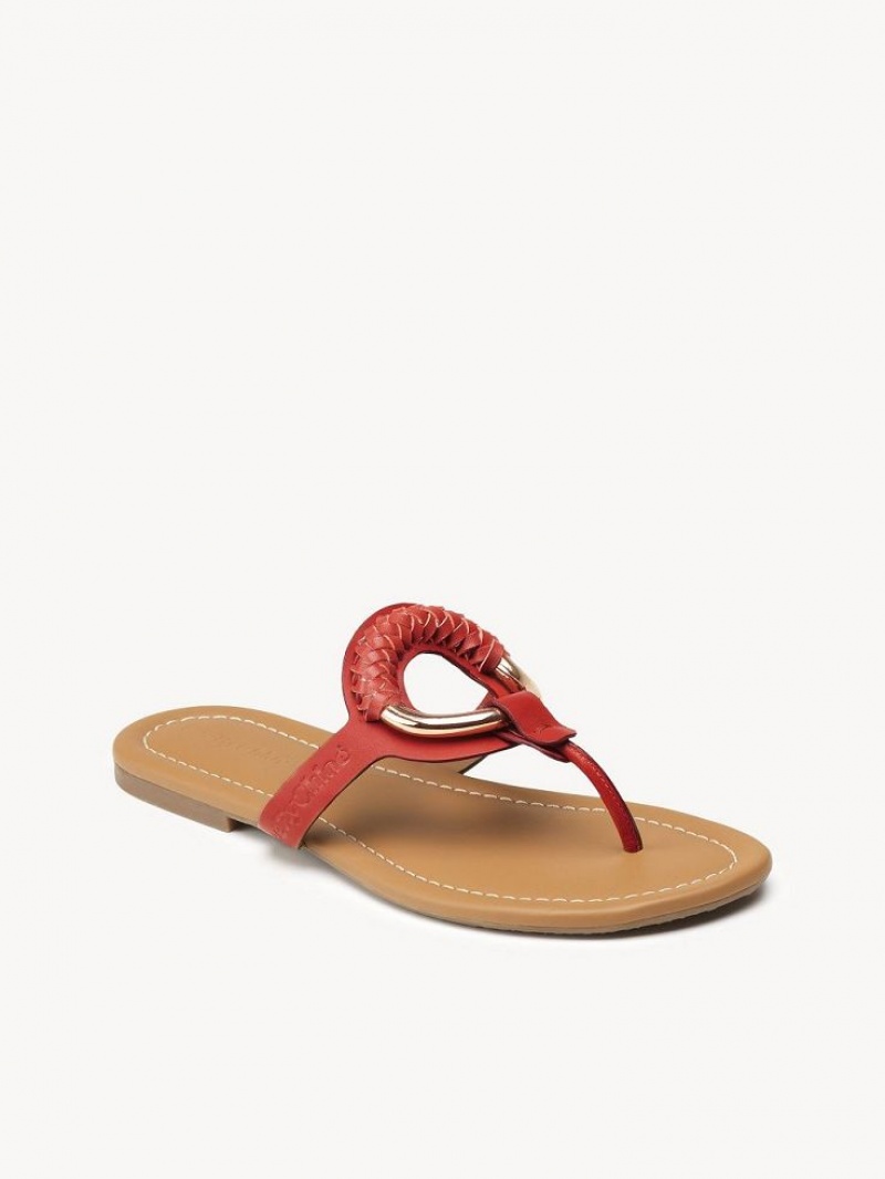 Chloe Hana Flip-flop Ballerinat Punainen | CHE-SR14817