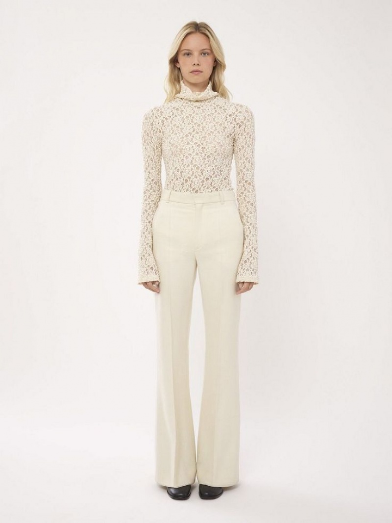 Chloe High-waisted Flare Housut Valkoinen | CHE-SR14016