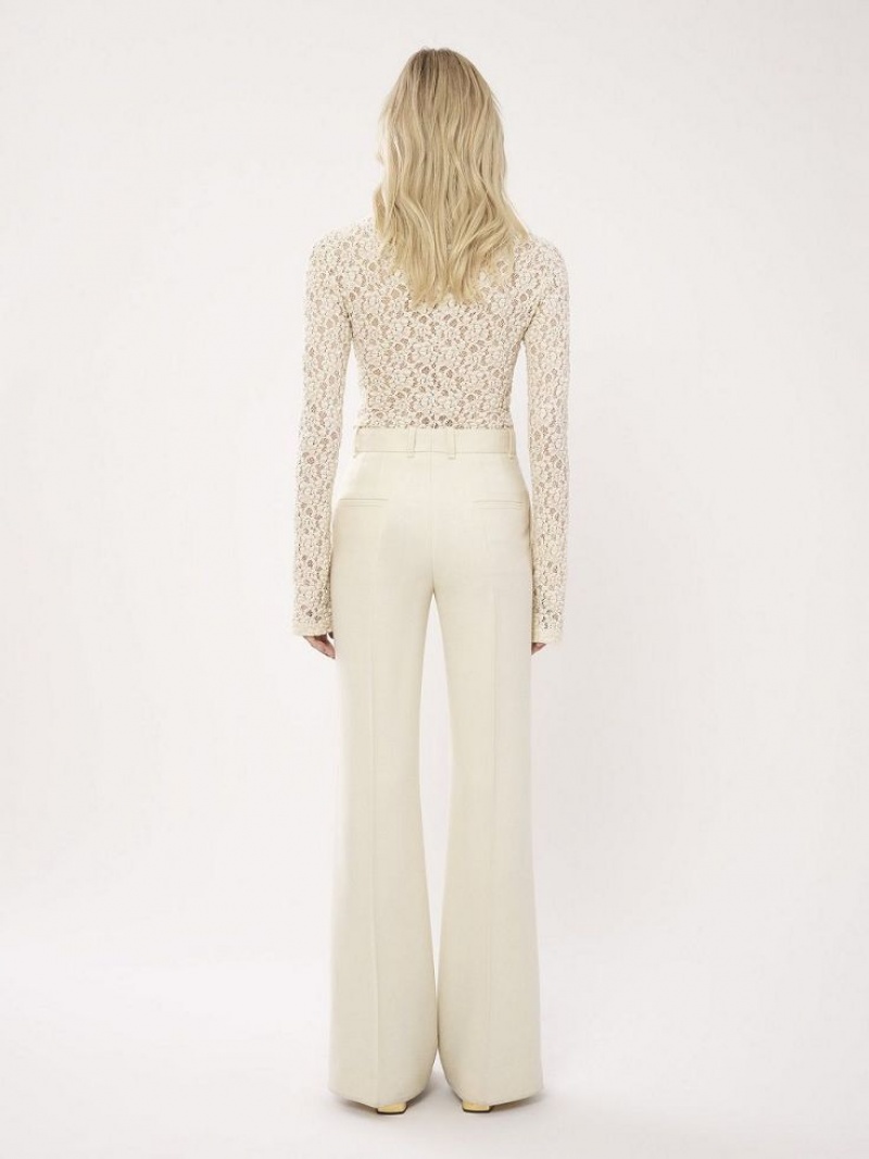 Chloe High-waisted Flare Housut Valkoinen | CHE-SR14016