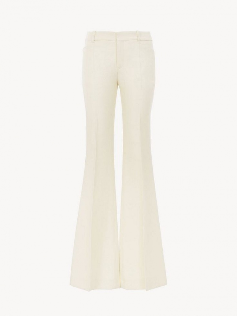 Chloe High-waisted Flare Housut Valkoinen | CHE-SR14016