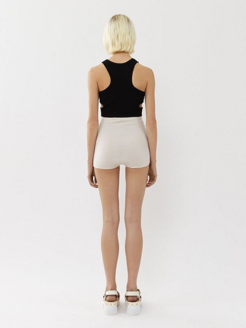 Chloe High-waisted Mini Shorts Neuleet Valkoinen | CHE-SR13923