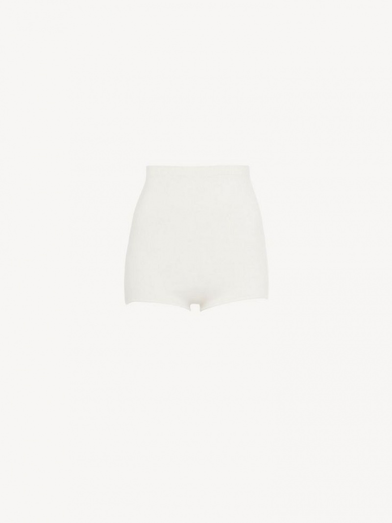 Chloe High-waisted Mini Shorts Neuleet Valkoinen | CHE-SR13923