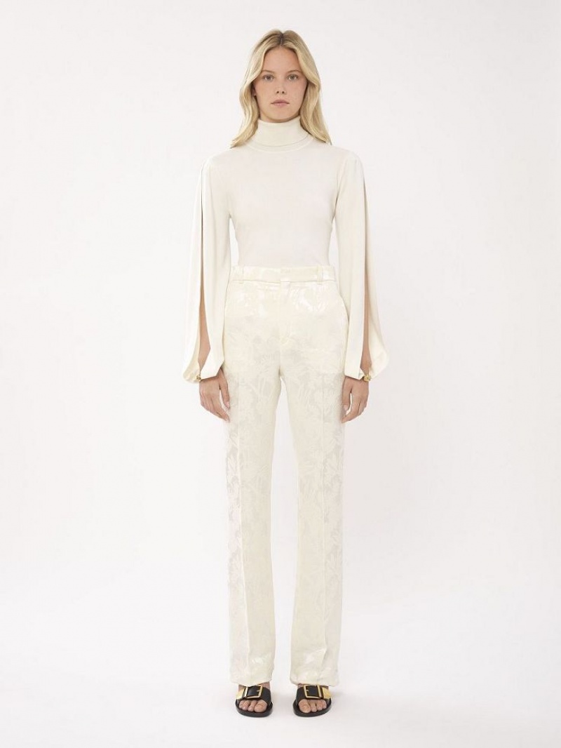 Chloe High-waisted Tailored Housut Valkoinen | CHE-SR14023