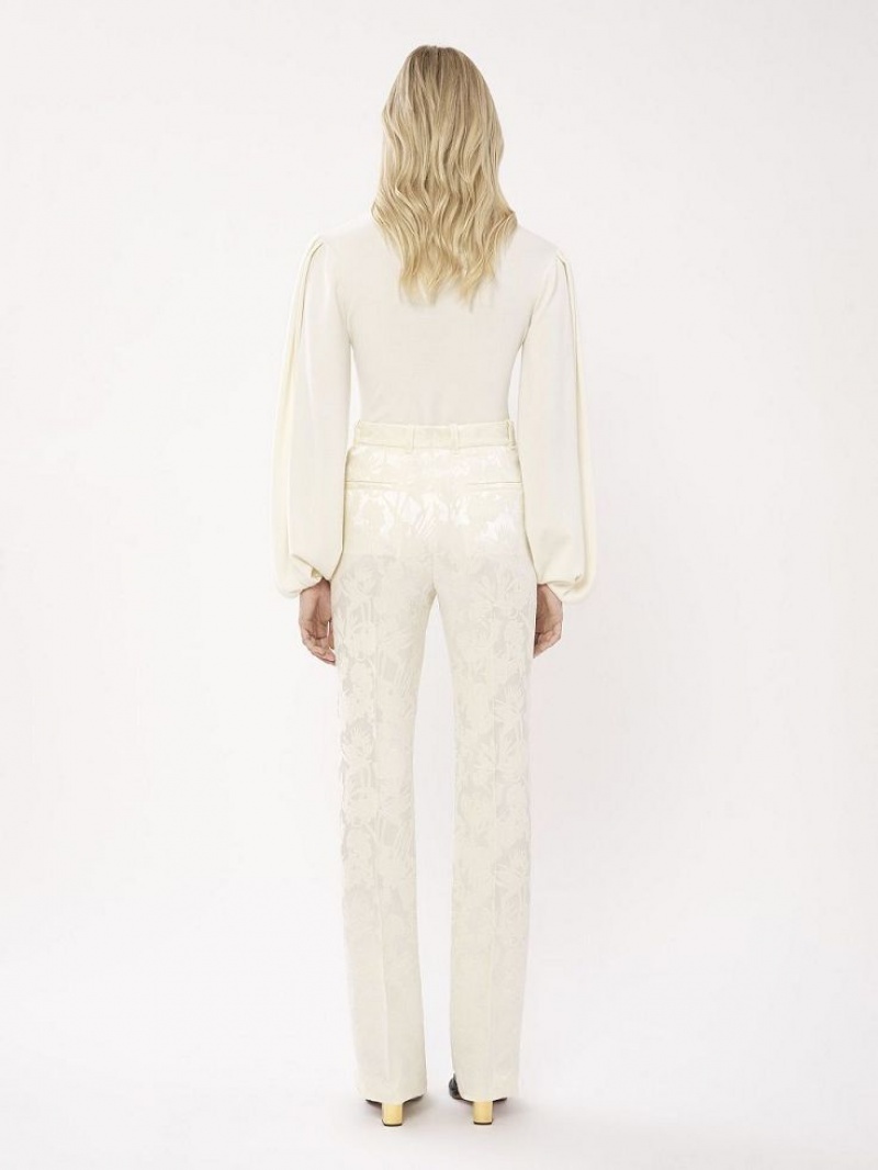 Chloe High-waisted Tailored Housut Valkoinen | CHE-SR14023