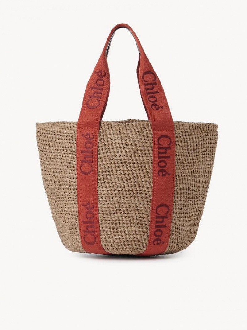 Chloe Large Woody Basket Kangaskassit Oranssi Oranssi | CHE-SR13298