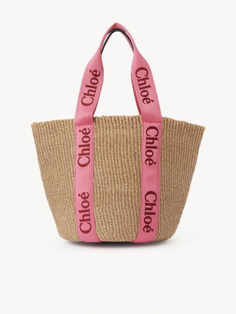 Chloe Large Woody Basket Kangaskassit Pinkki Punainen | CHE-SR13299